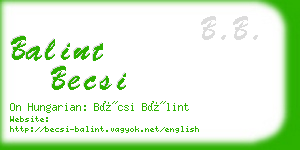 balint becsi business card